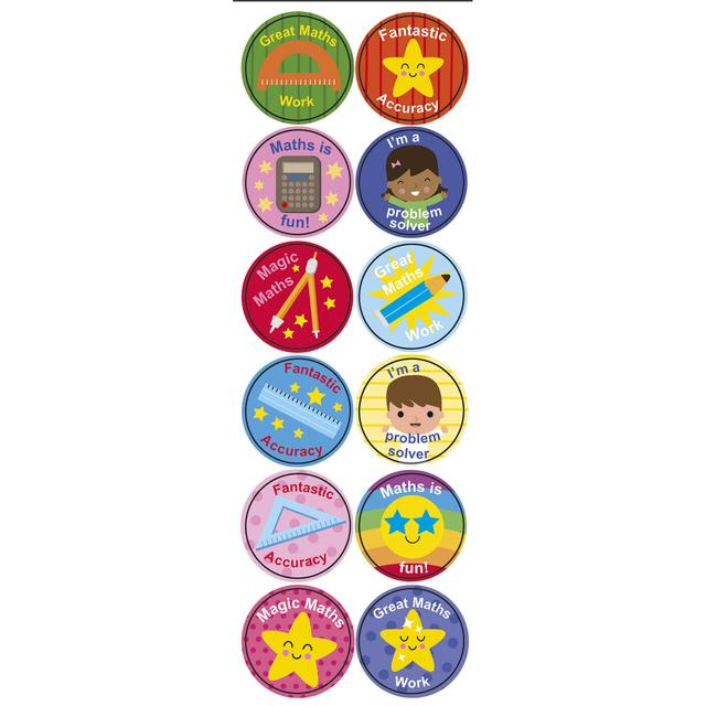 Classmates Numeracy Reward Stickers - 24mm - Pack of 120