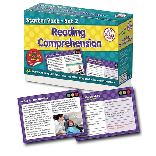 Reading Comprehension Starter Pack Set 2 - Pack of 54 - English Dyslexia, Language Skills & Activities, Phonics & Multiphonics, Reading,