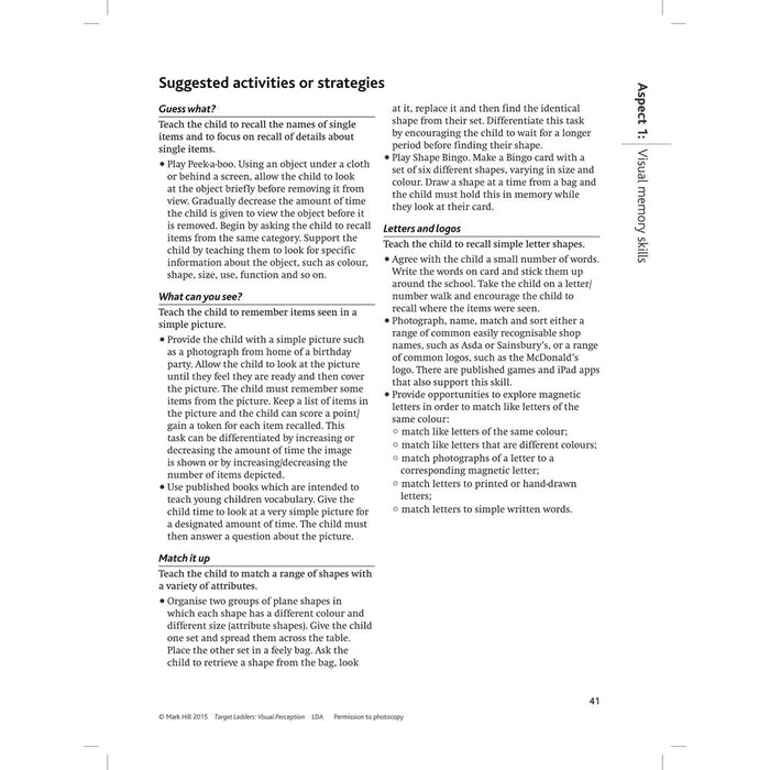 Target Ladders Visual Perception