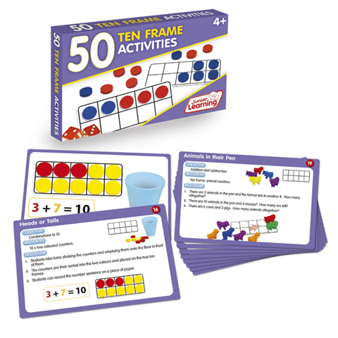 Junior Learning 50 Ten Frame Activities Pack of fifty