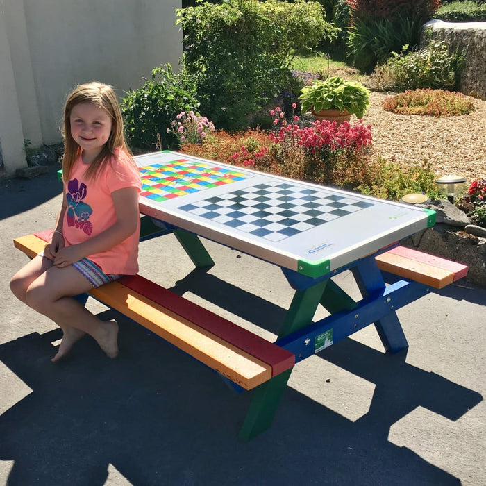 Junior Picnic Bench Including Gameboard Top - Outdoor Outdoor Recycled