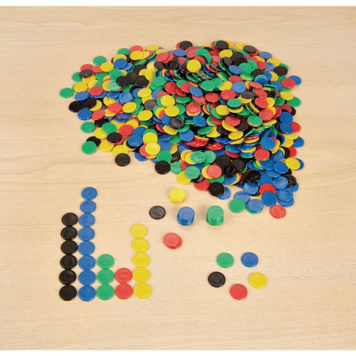 Plastic Counters Pack -1000 - Maths Number Works & Games Sorting & Counting
