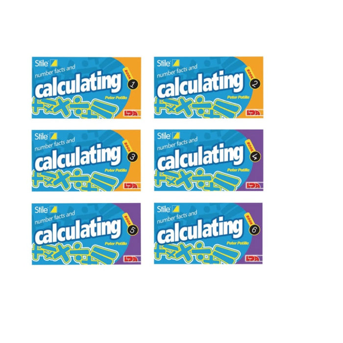 Stile Number Facts And Calculating Books 1-6 - Maths Dyspraxia & Dysculia Number Works & Games Sequencing & Predicting Sorting & Counting